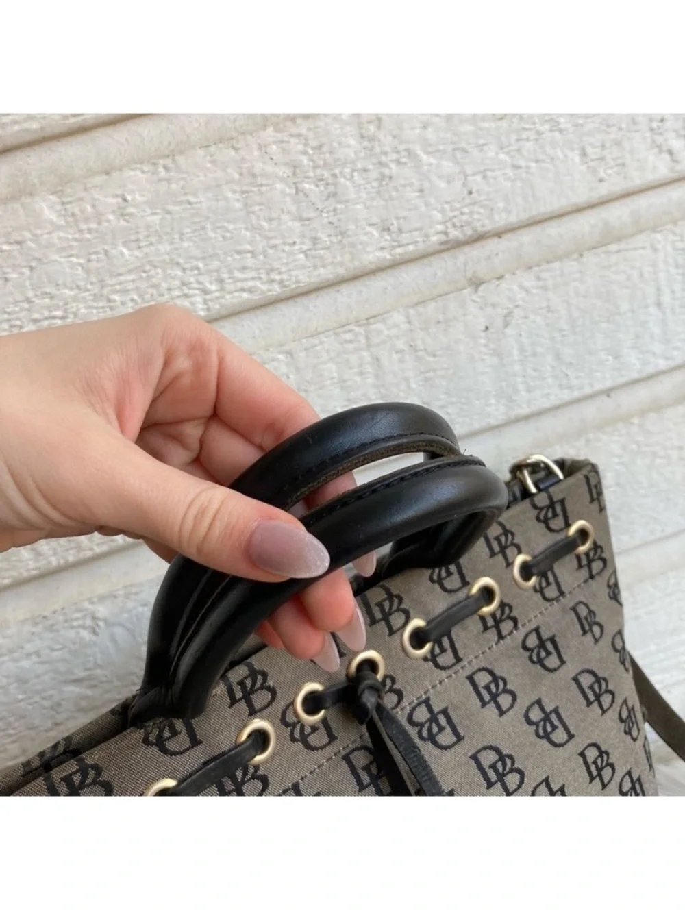 DOONEY & BOURKE Signature Y2K Monogram tote Satchel Black Grey